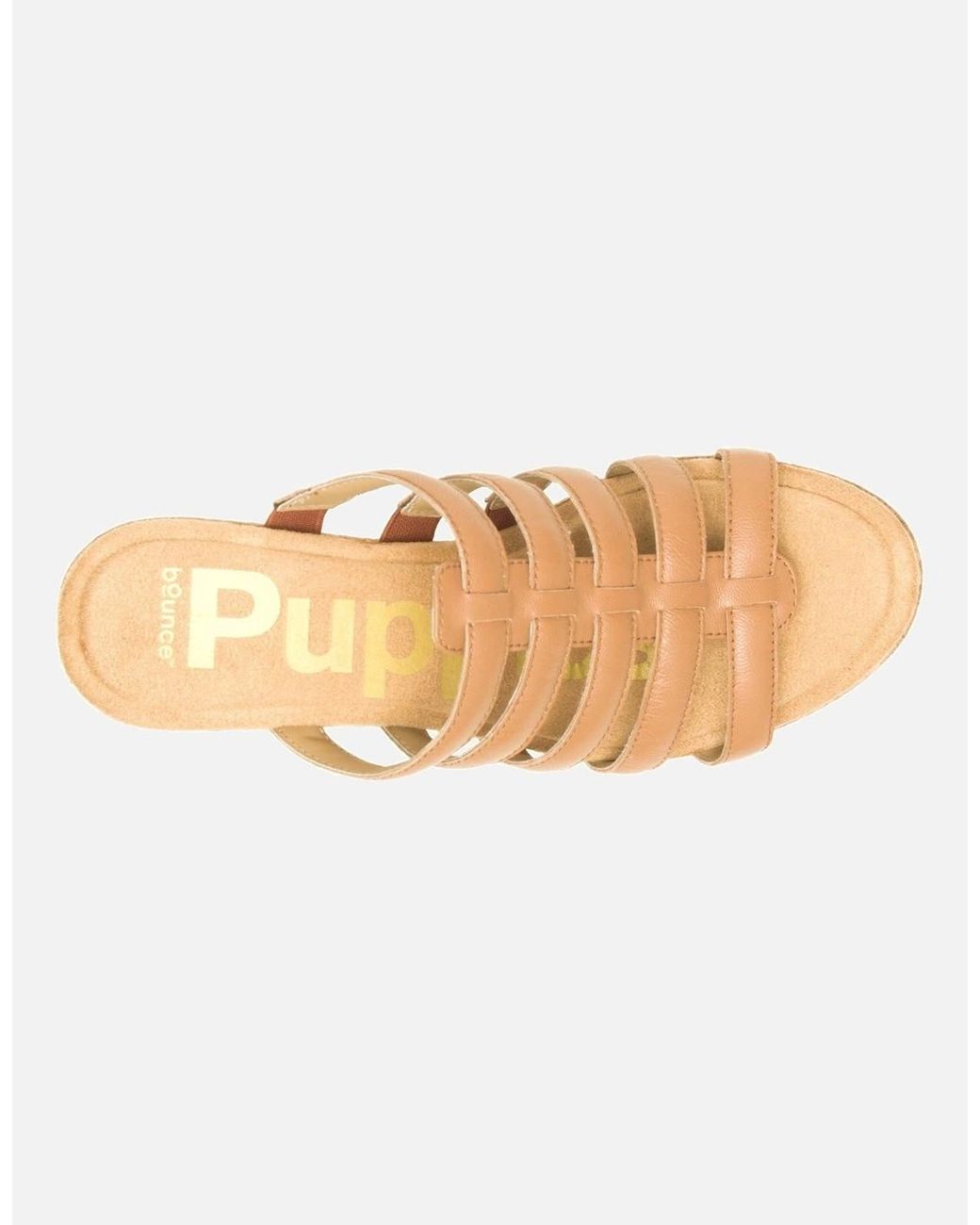 Hush Puppies Brown Willow Slide Leather Tan Wedges