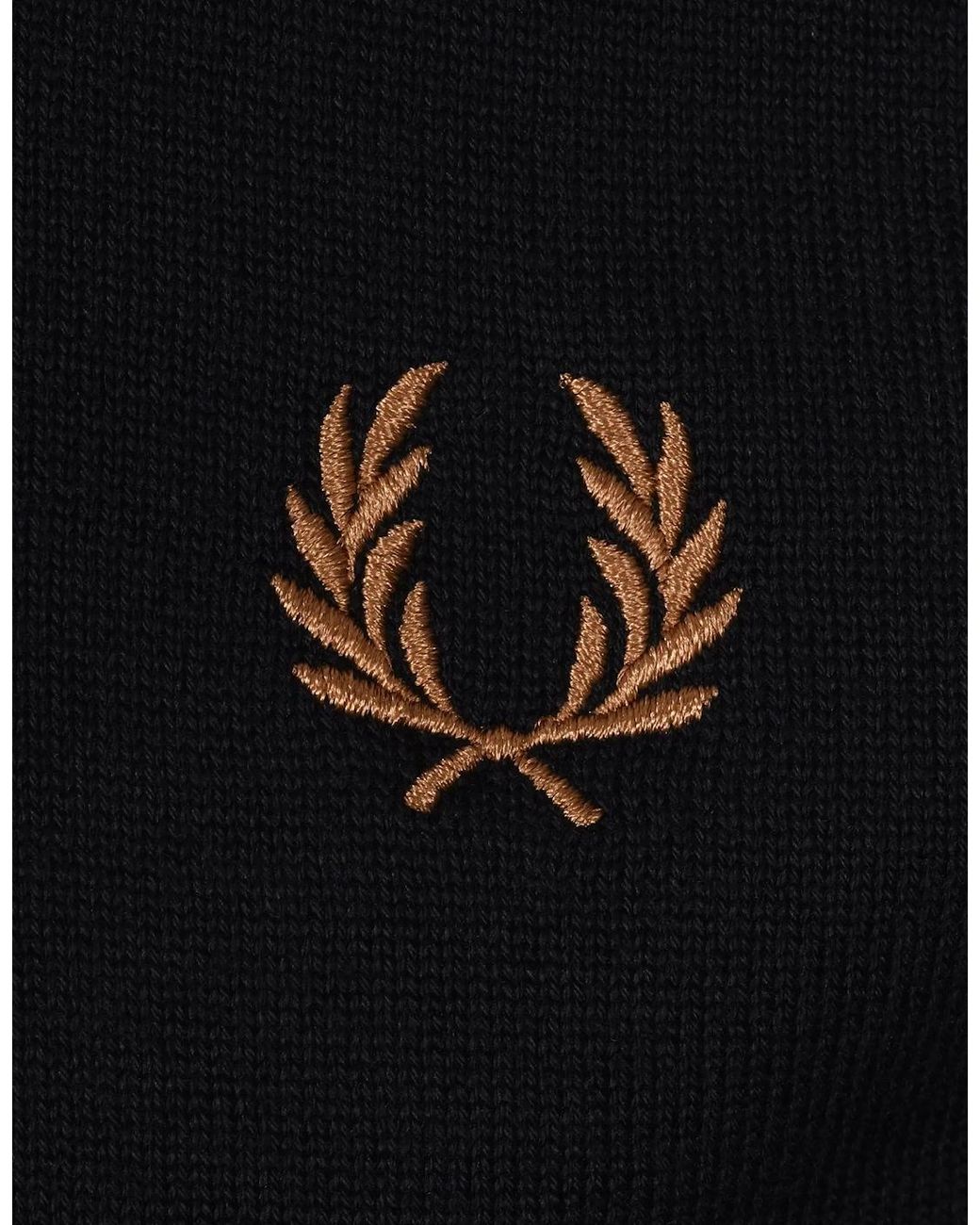 Fred Perry Black Cotton Knitted Shirt for men