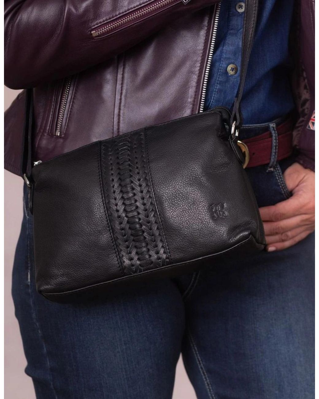 Lakeland Leather Black Eden Crossbody Bag