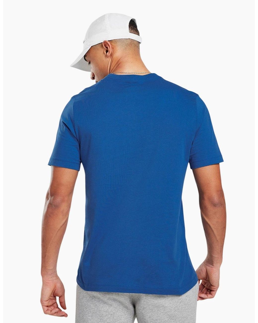 Nike Blue Core T Shirts Sportswear Club Swoosh Embroidered Futura Logo Tee for men