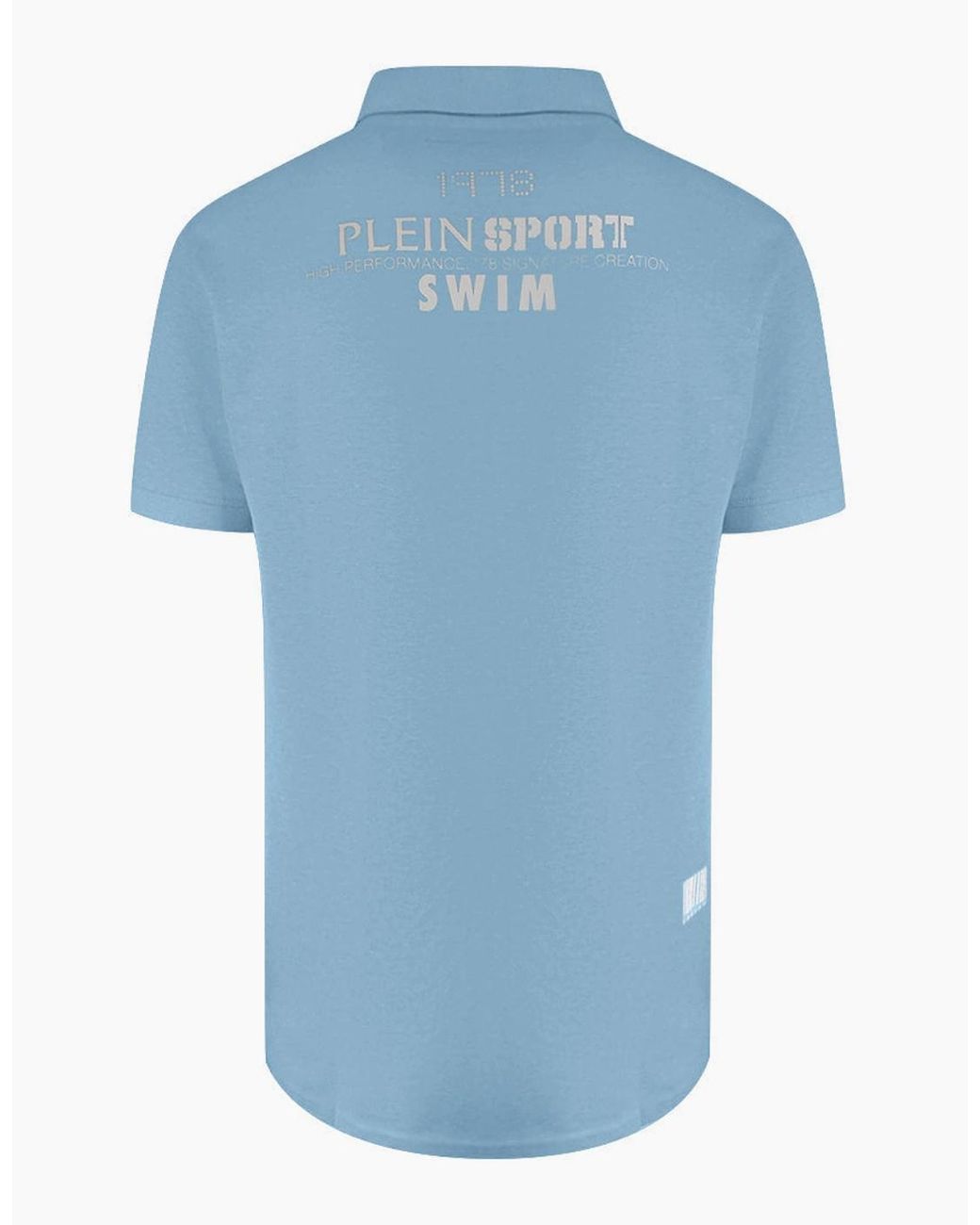 Philipp Plein Blue Plein Sport Spiral Logo Stretch Polo Shirt