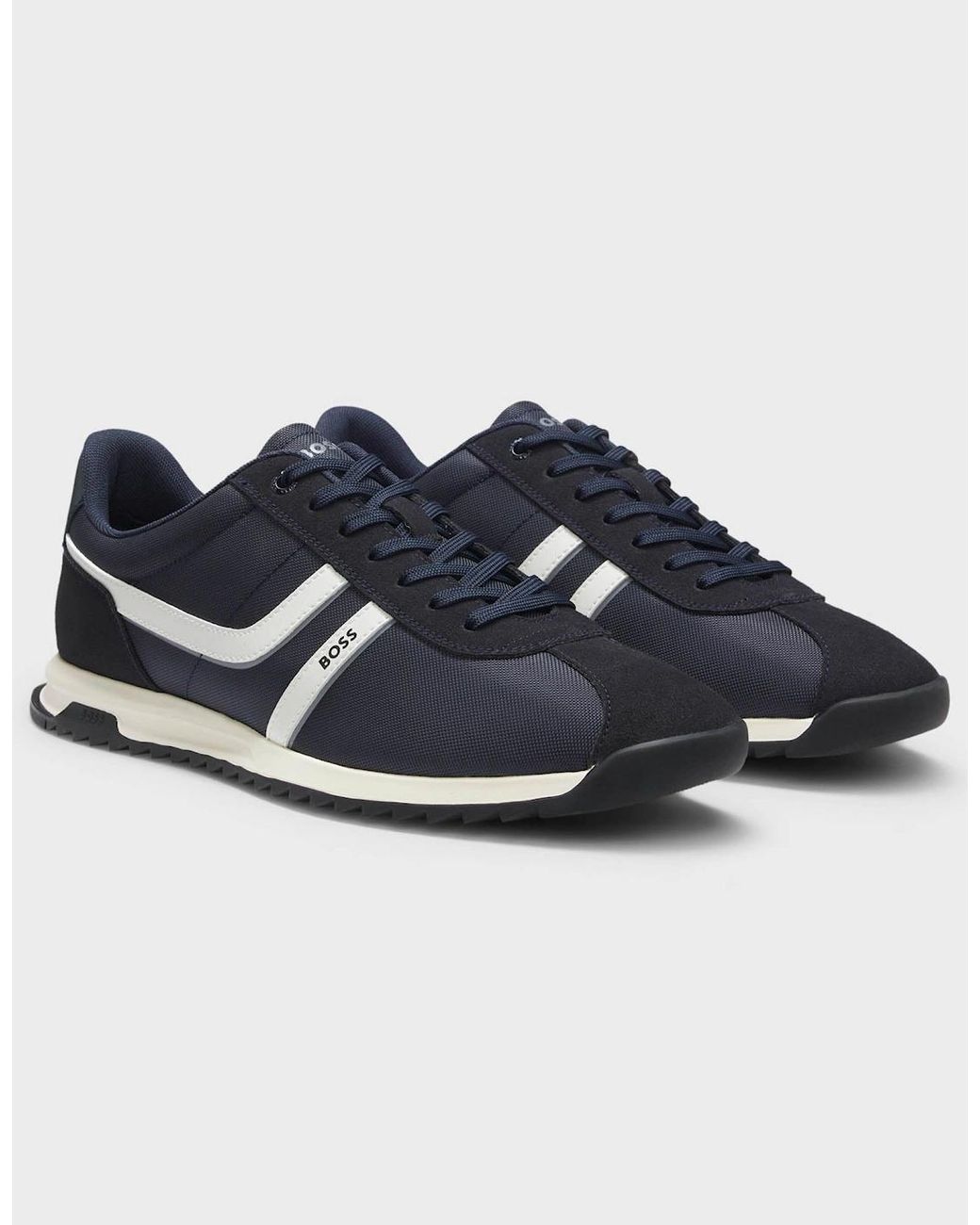 Boss Blue Boss Zayn Low-Top Trainers With Faux-Leather Trims for men