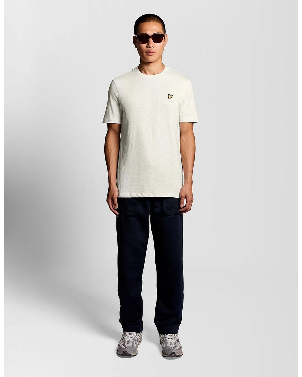 Lyle & Scott White Fine Cotton Slub T-Shirt for men