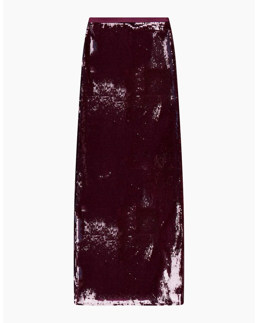 Ro&zo Purple Burgundy Liquid Sequinned Skirt