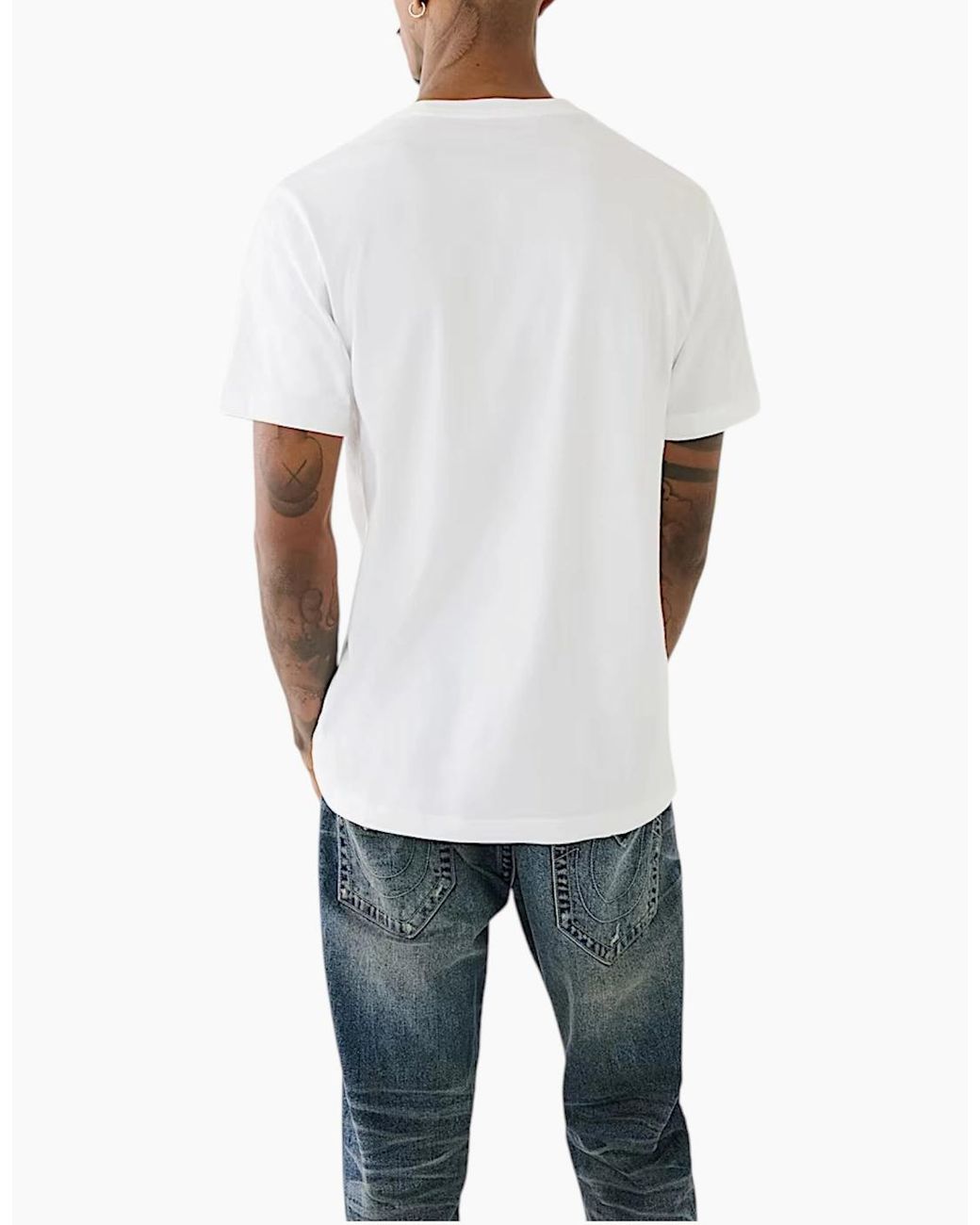 True Religion White 108017 T Shirts Crew Neck Tee for men