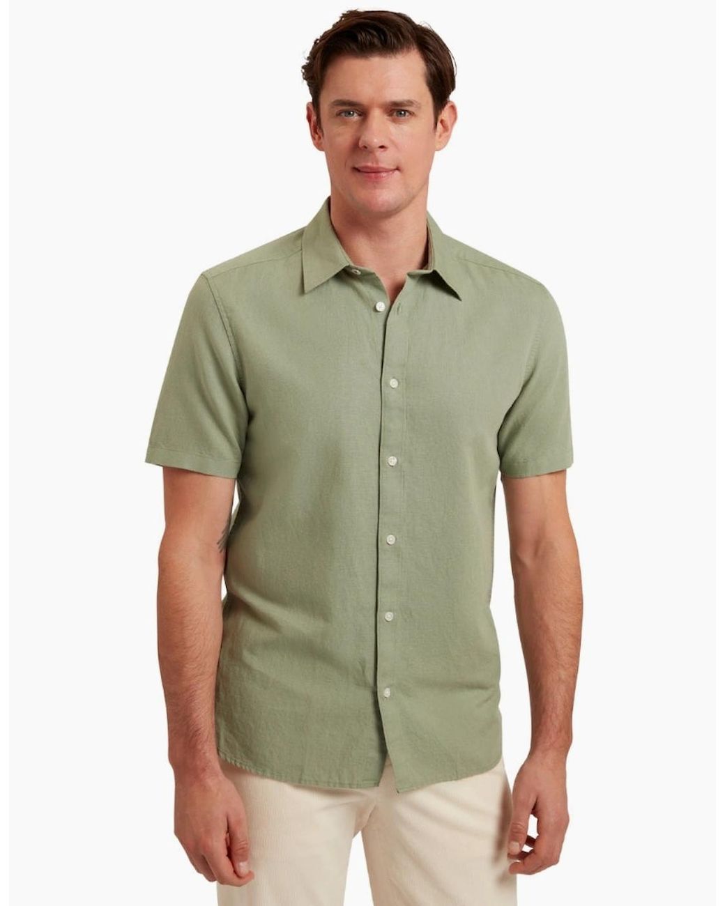 Ted Baker Green Zefre Regular Linen Shirt for men