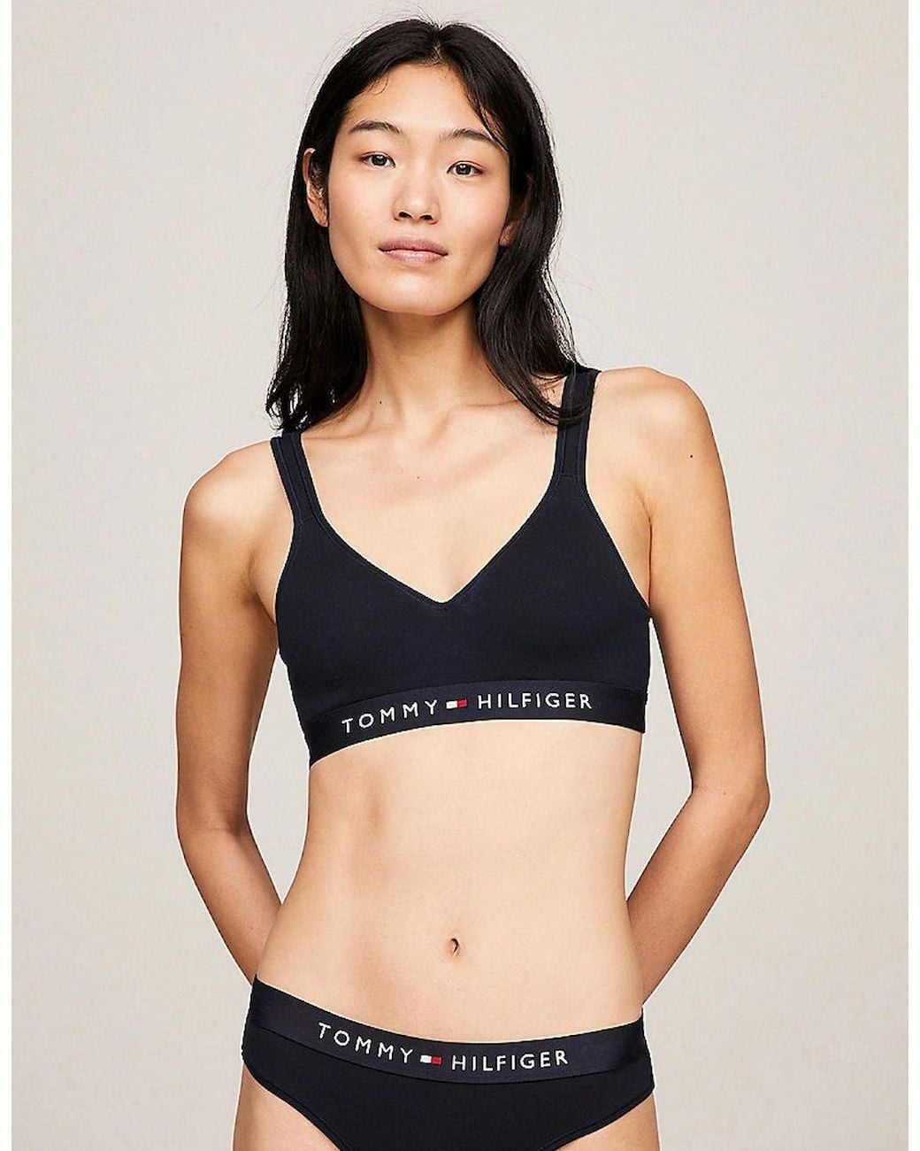 Tommy Hilfiger Black Bralette Lift Desert Sky