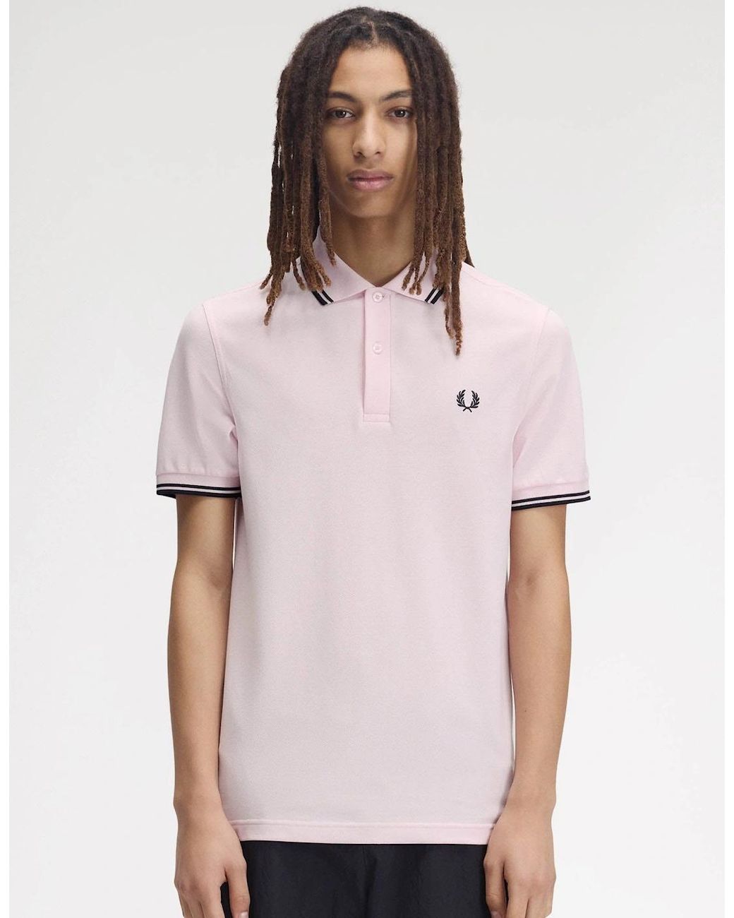 Fred Perry White Twin Tipped Signature Polo Shirt for men