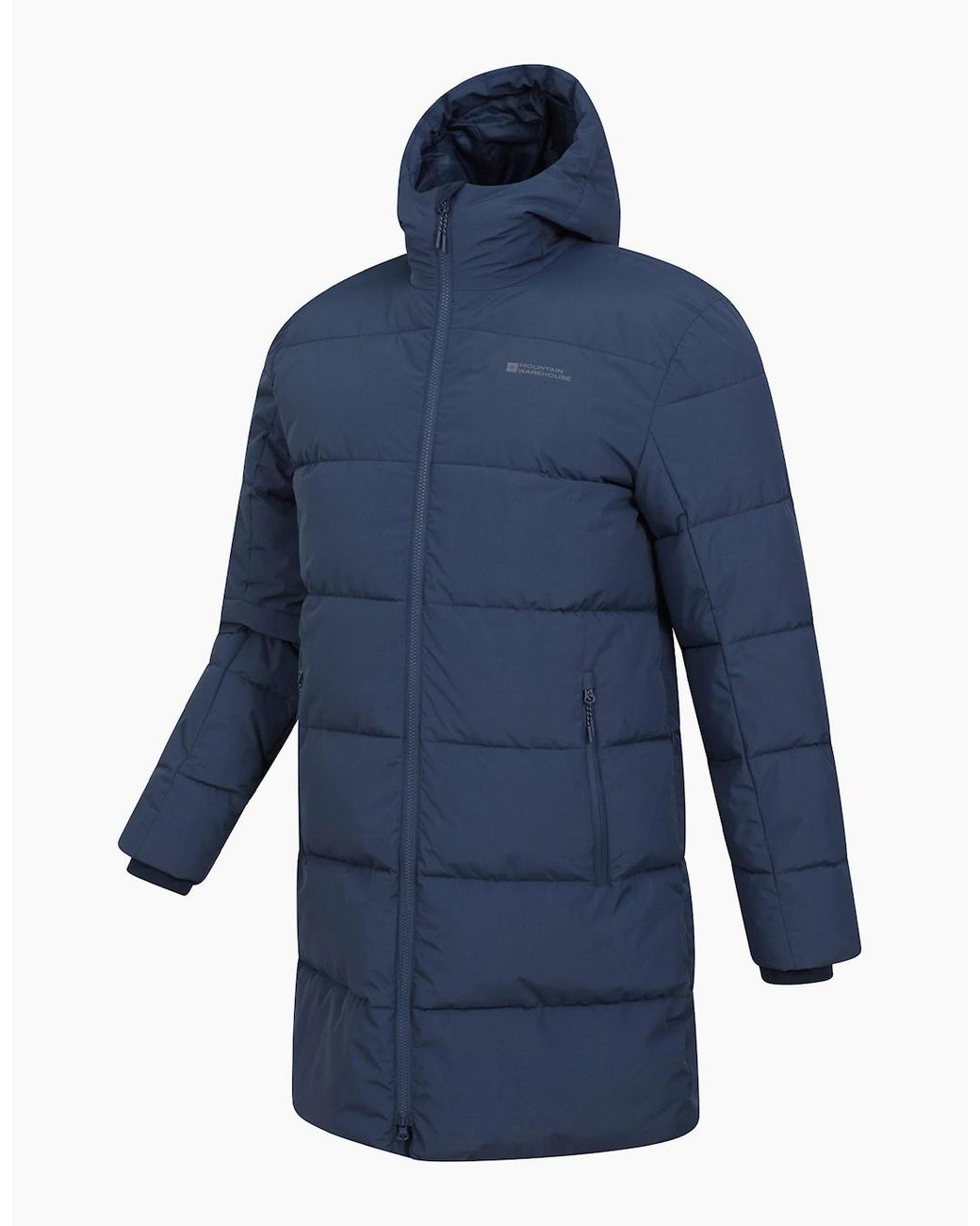 Mountain Warehouse Blue Vortex Longline Padded Jacket for men