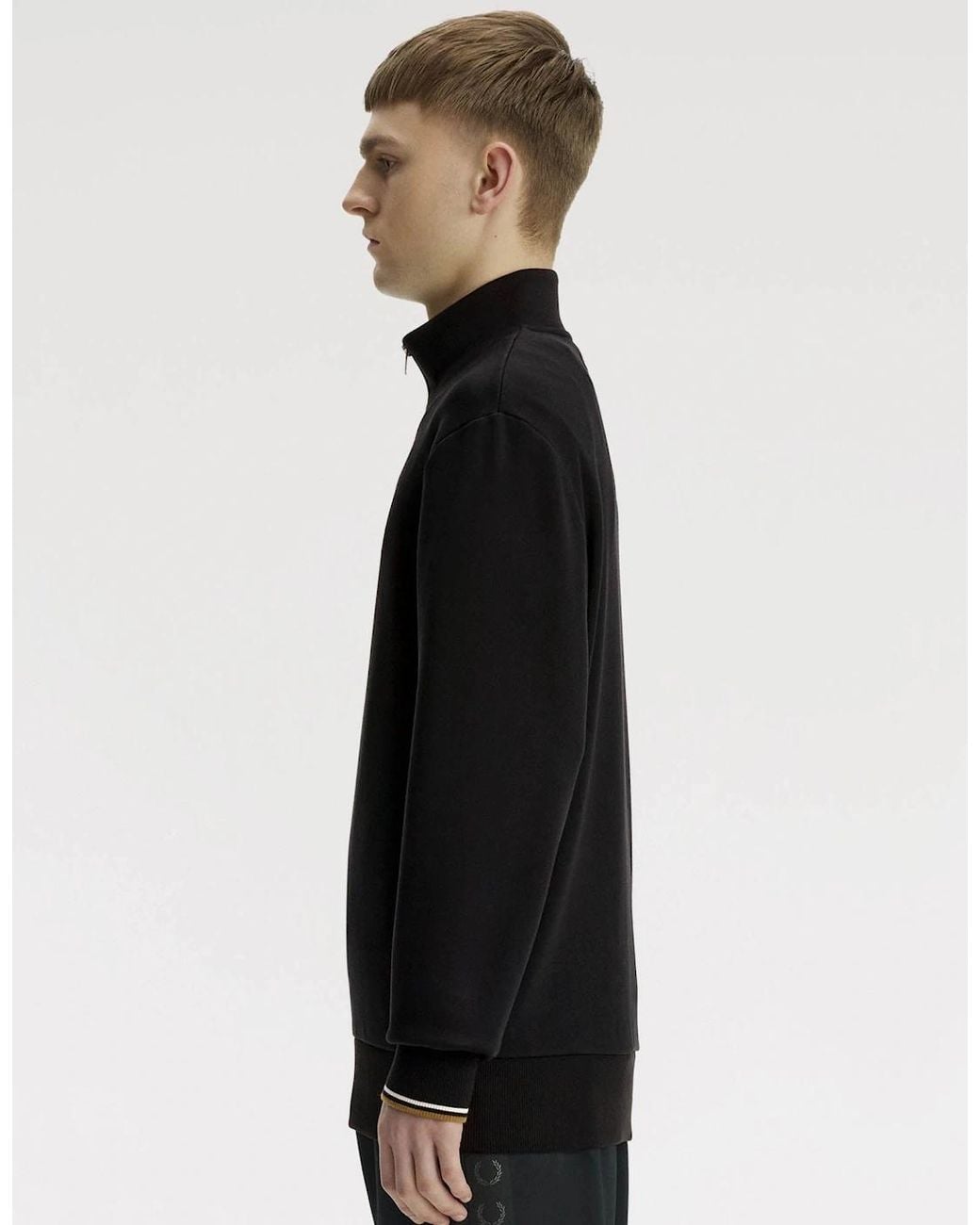 Fred Perry Black Half Zip Sweatshirt for men