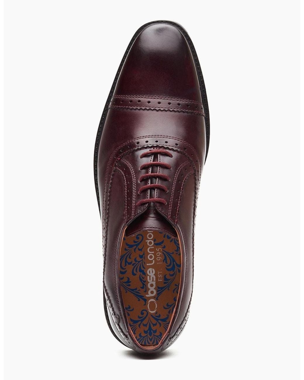 Base London Brown London Ascot Oxford Shoes Wine for men