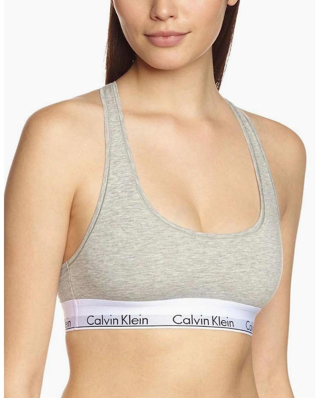 Calvin Klein Gray Modern Cotton Bralette, Heather