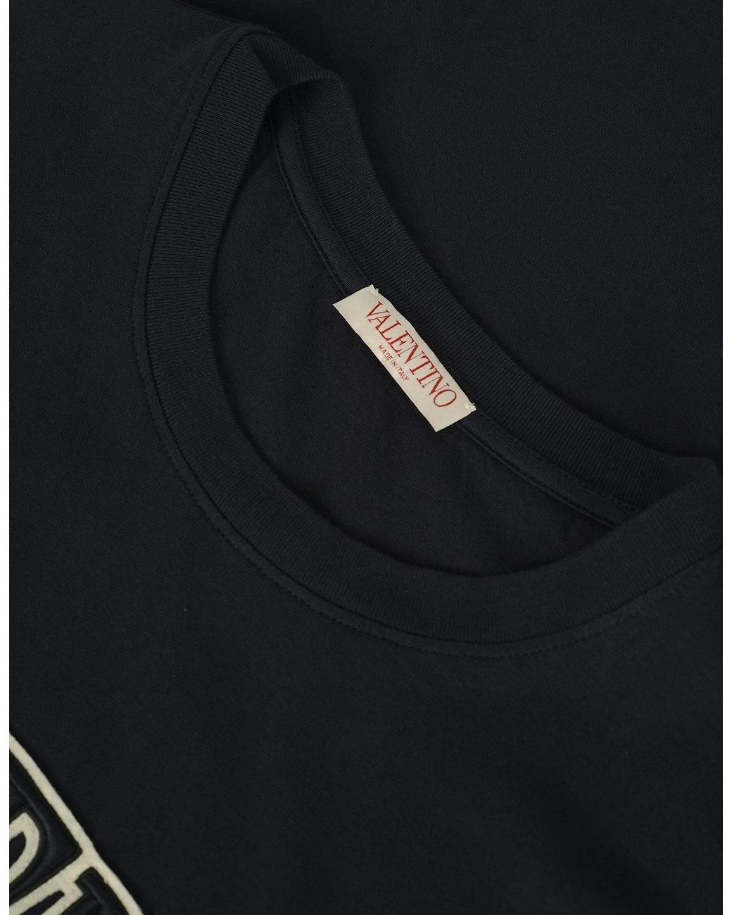 Valentino Blue Vltn Embroidery T-Shirt for men