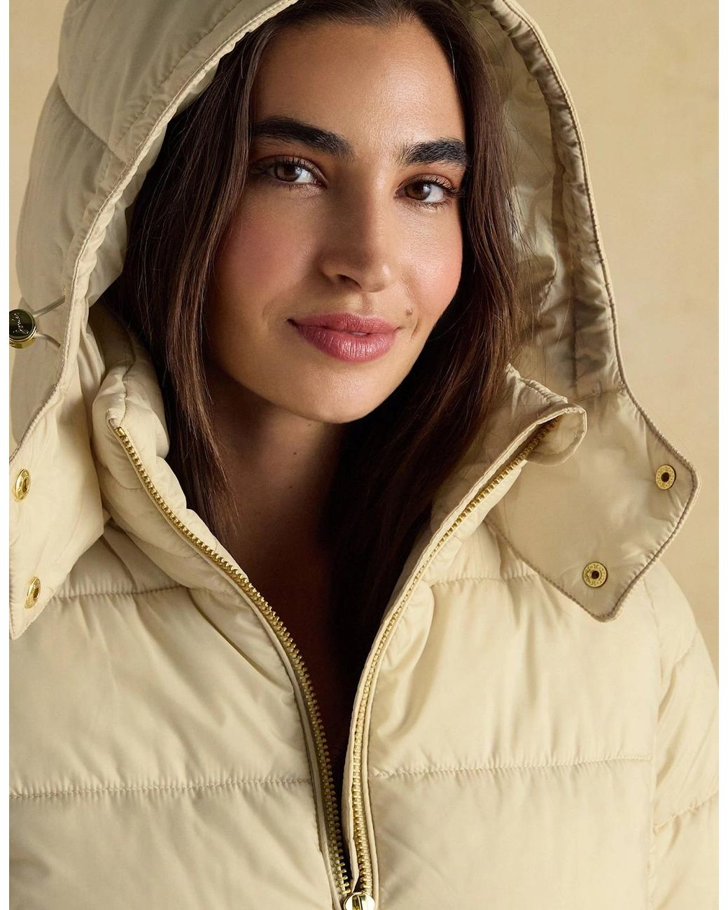 Joules Natural Hadlow Puffer Jackets Neutral