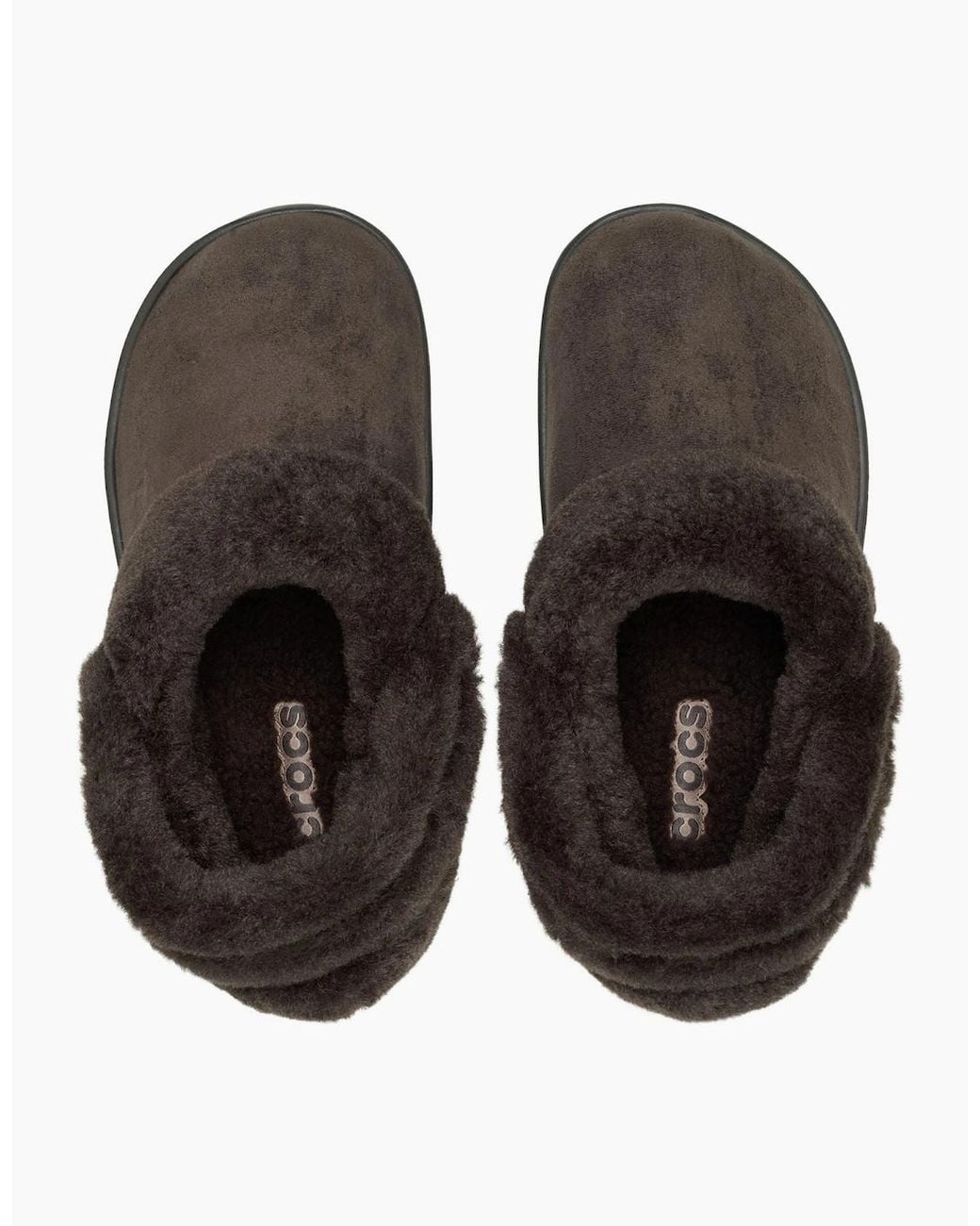 CROCSTM Black Unfurgettable Vegan Suede Polyester Espresso Clogs