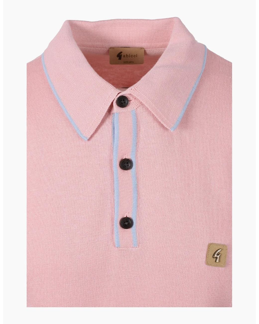Gabicci Pink Lineker Knitted Polo Shirt Candy for men