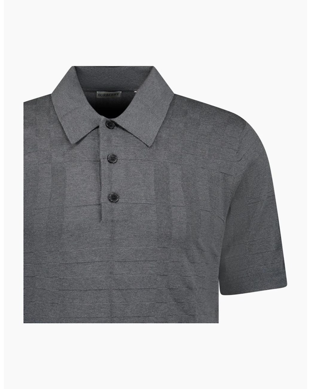 Burberry Gray 'Kieran' Knit Polo-Shirt for men