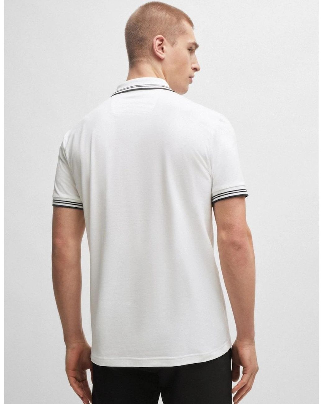 Boss White Boss Paul Short Sleeve Polo Shirt With Contrast Tipping Nos for men