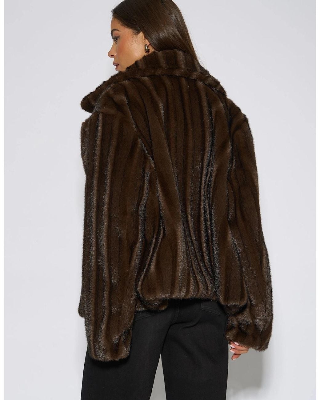 Gini London Black Two Tone Faux Fur Jacket
