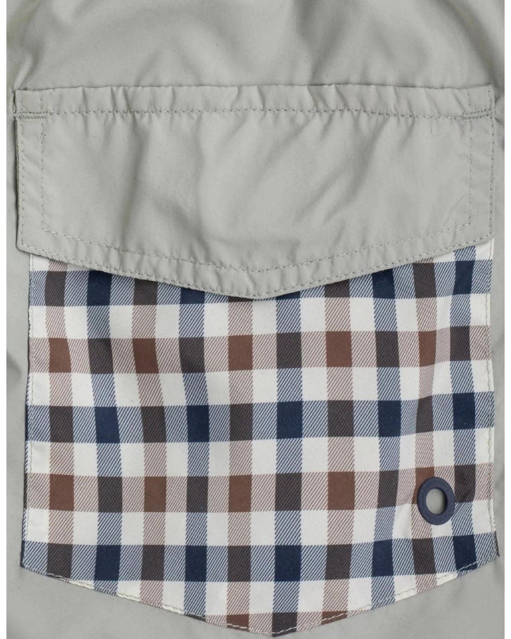 Aquascutum Gray Active Club Check Pocket Salvia Light Swim Shorts for men