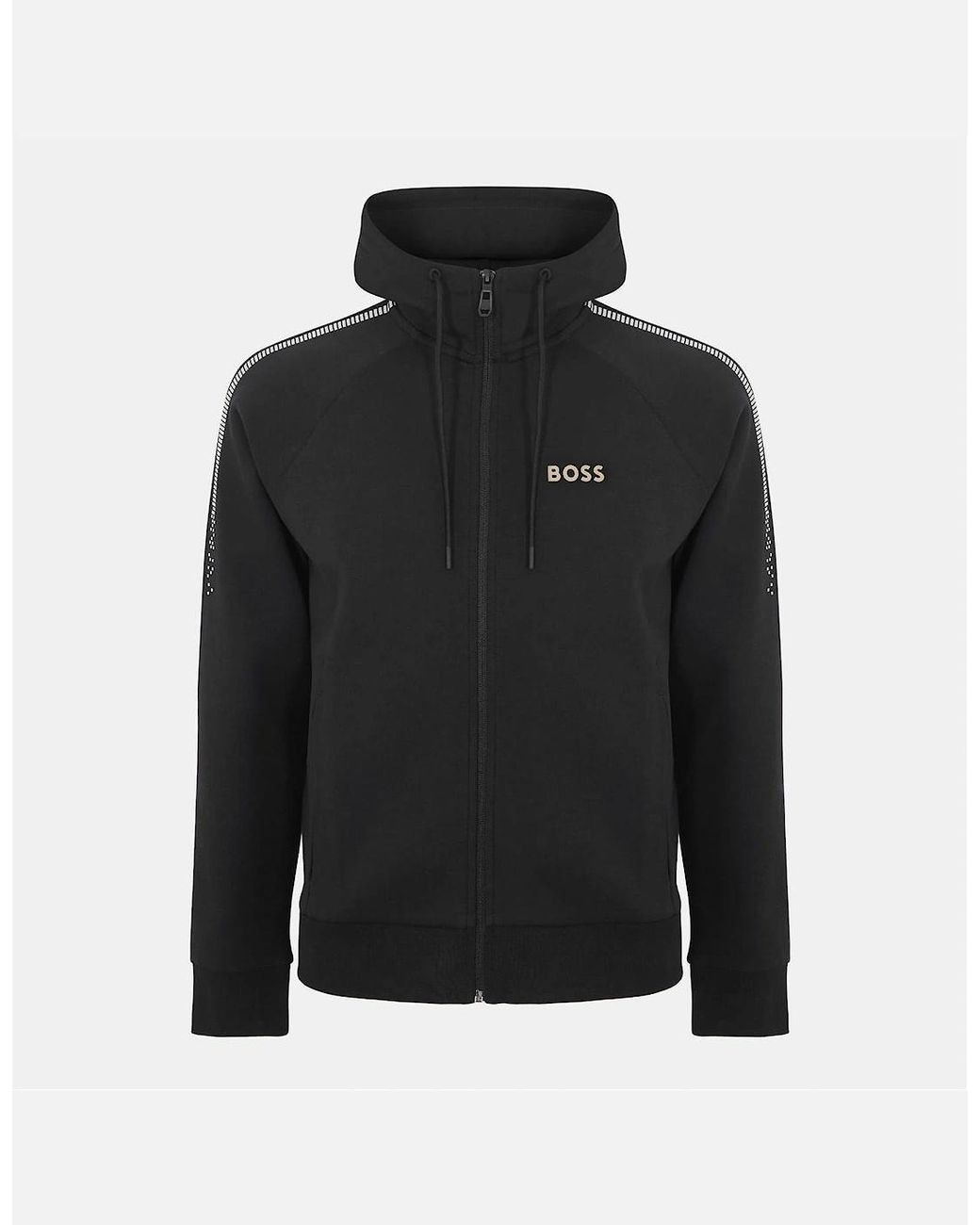 Boss Black Zip Neck Raglan Sleeve Sweatshirt for men