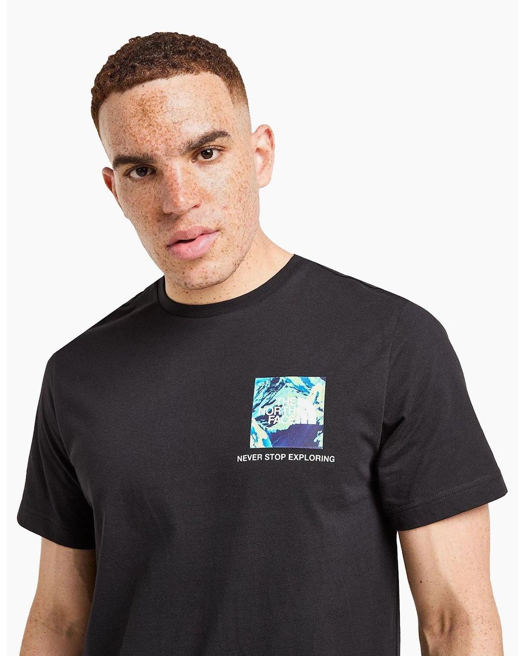 The North Face Black Heat Map T Shirts Short Sleeve Crew Neck Tee for men