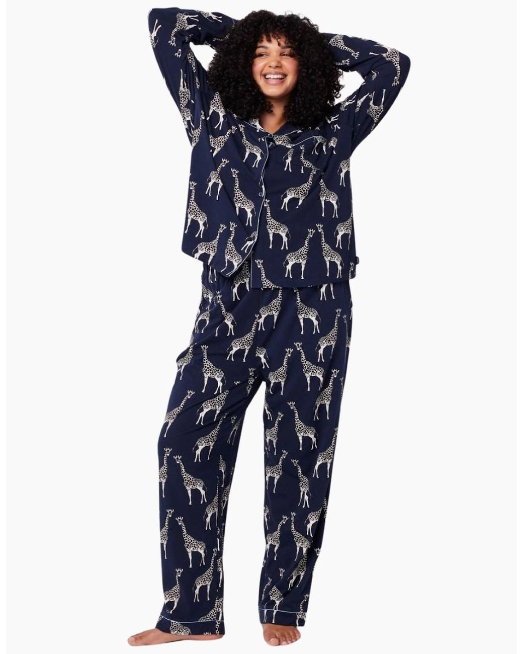 Chelsea Peers Blue Cw3007Rgra20 Organic Cotton Long Pyjama Set