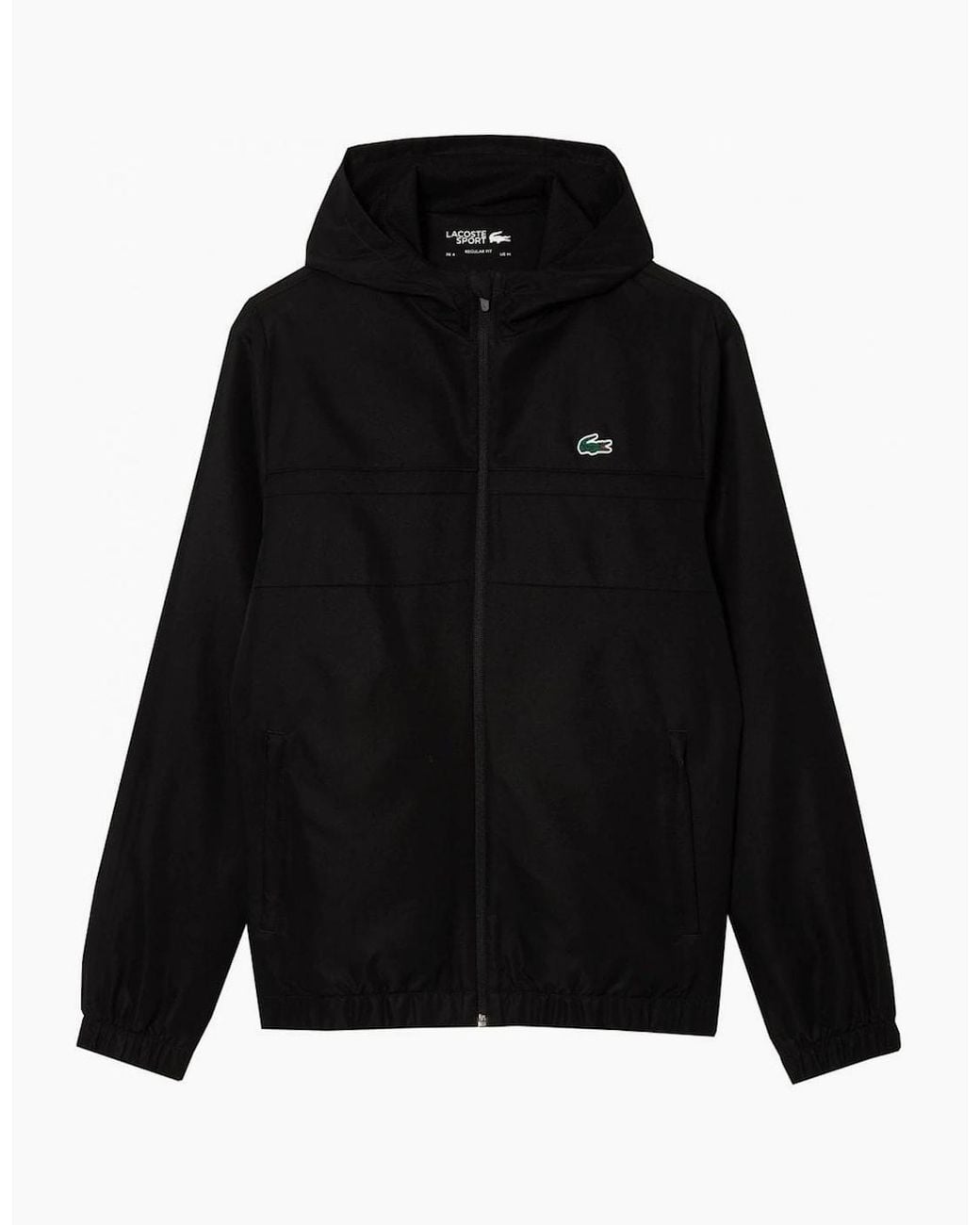 Lacoste Black Zipped Hooded Tracksuit Jacket for men