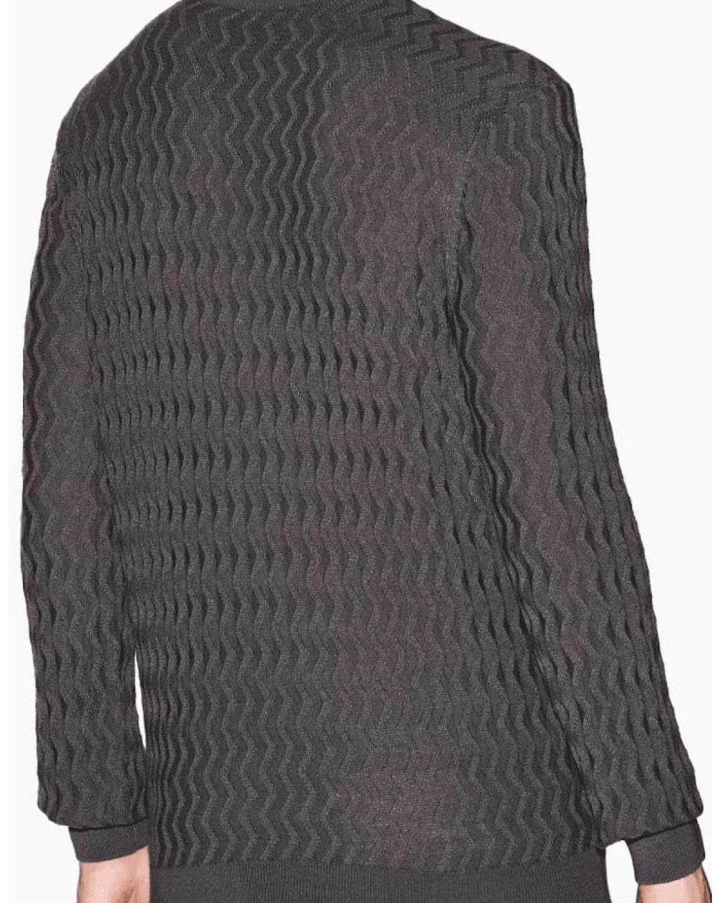 ARMANI EXCHANGE Gray Wave Texture/ Knitwear Sweater for men