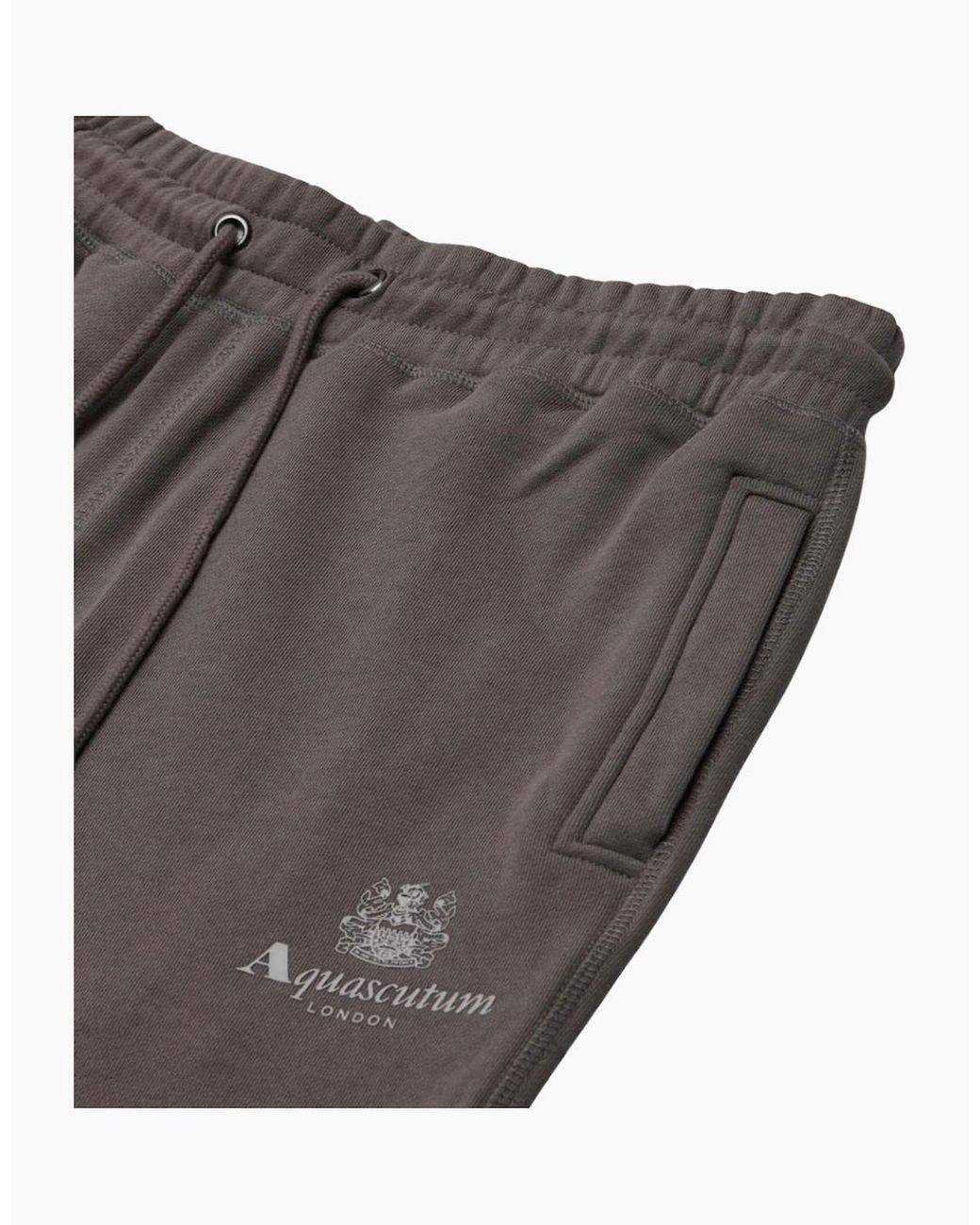 Aquascutum Brown Active Basic Rib Moonrock Trackpant for men