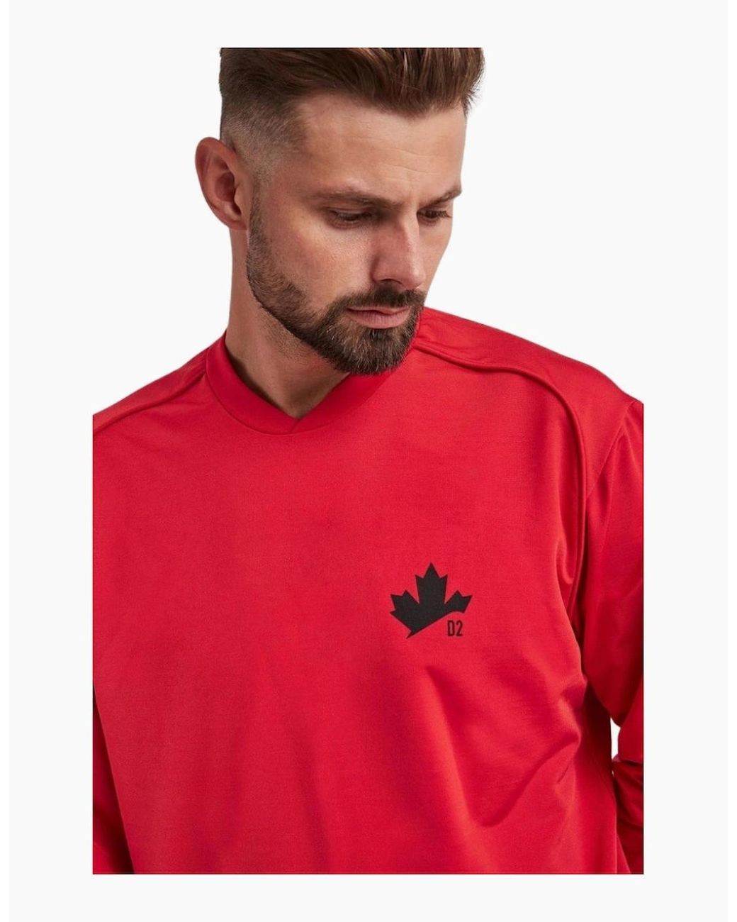 DSquared² Red D2 Maple Logo Sweater for men