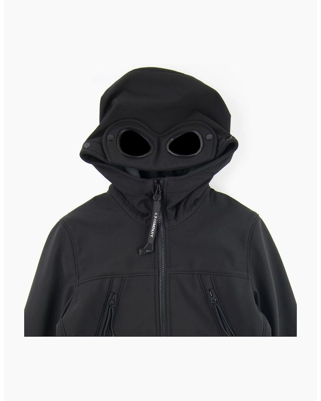 C P Company Black Undersixteen Shell Goggle Hood Jacket 999