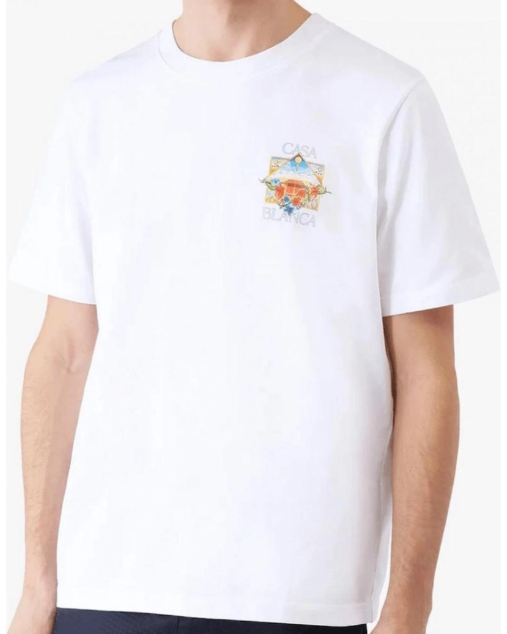 Casablanca White Flower Court Regular Fit T-Shirt for men