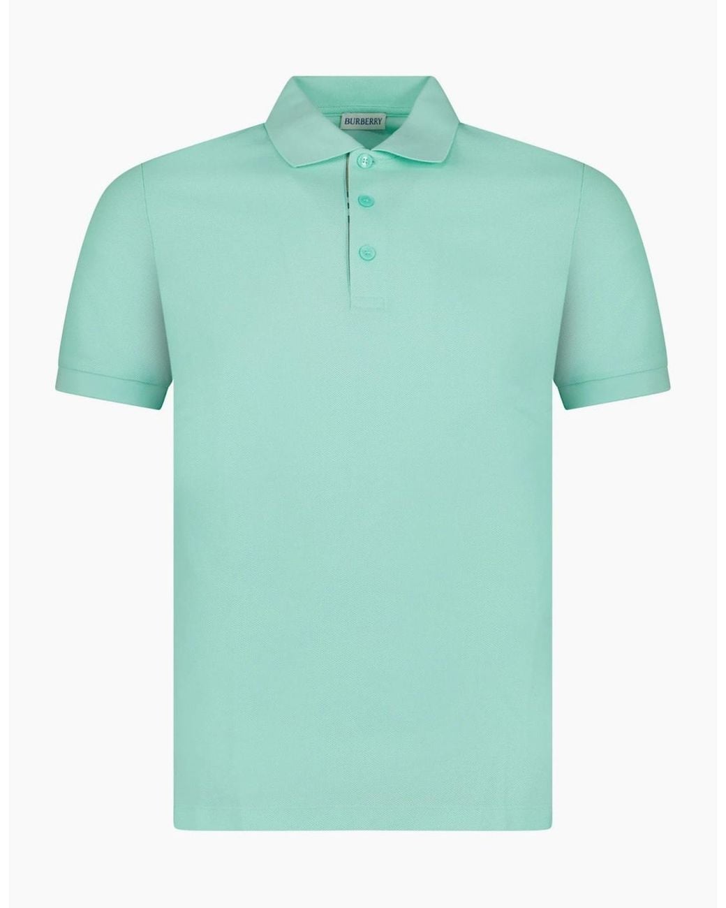 Burberry Green 'Hartford' Check Placket Polo Summer Mint for men