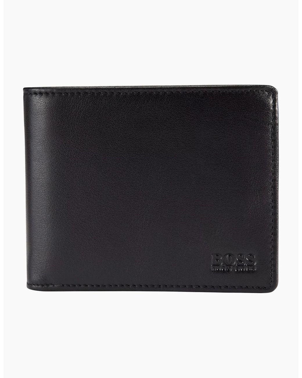 Boss Gray Wallet Asolo Genuine Leather Wallet Bifold Credit Card Holder for men