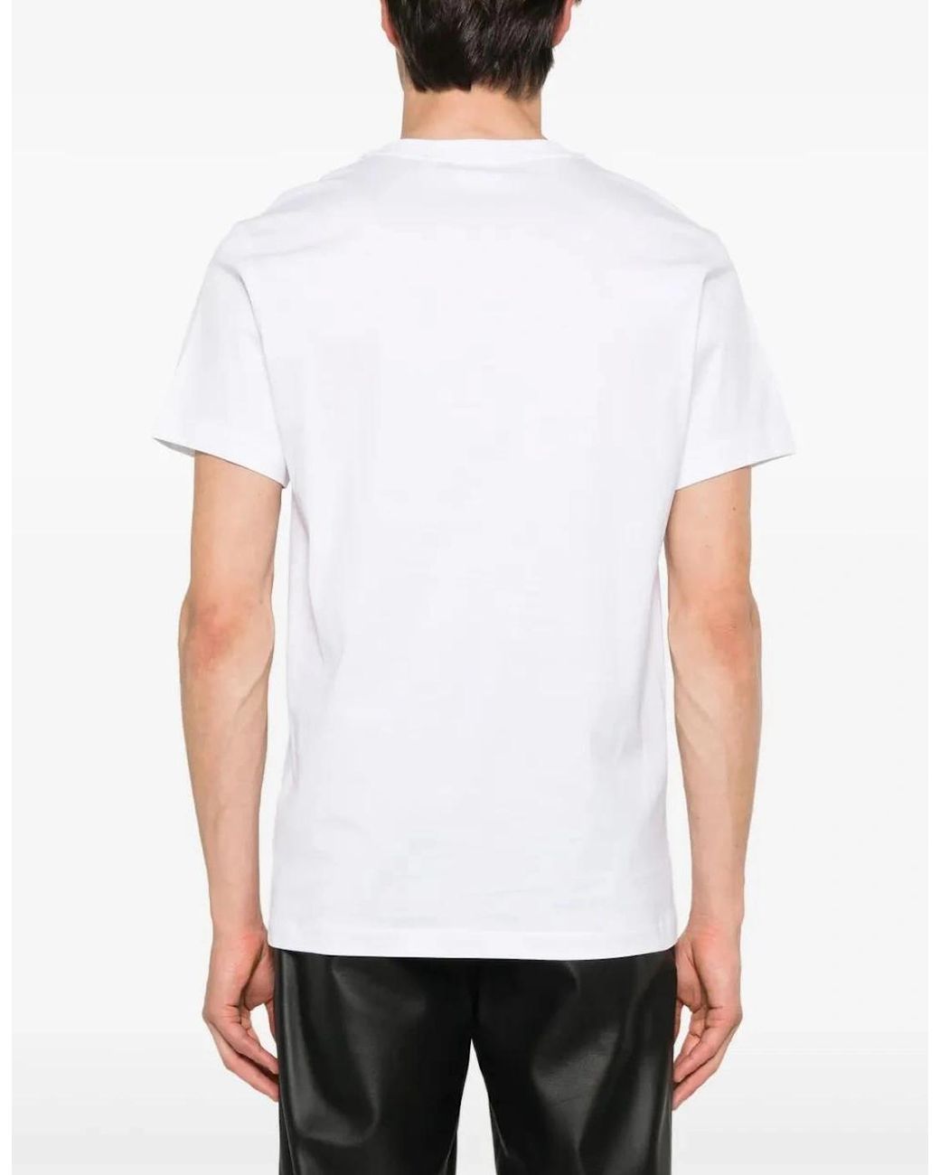 Burberry White 'Parker' Tb-Embroidered Logo T-Shirt for men