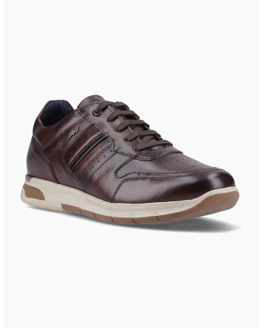 Pod Brown Arrow Leather Shoes for men