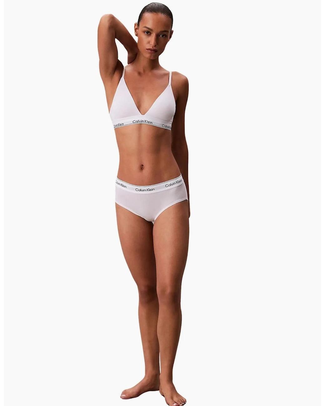 Calvin Klein White Icon Cotton Modal Lightly Lined Triangle Bra