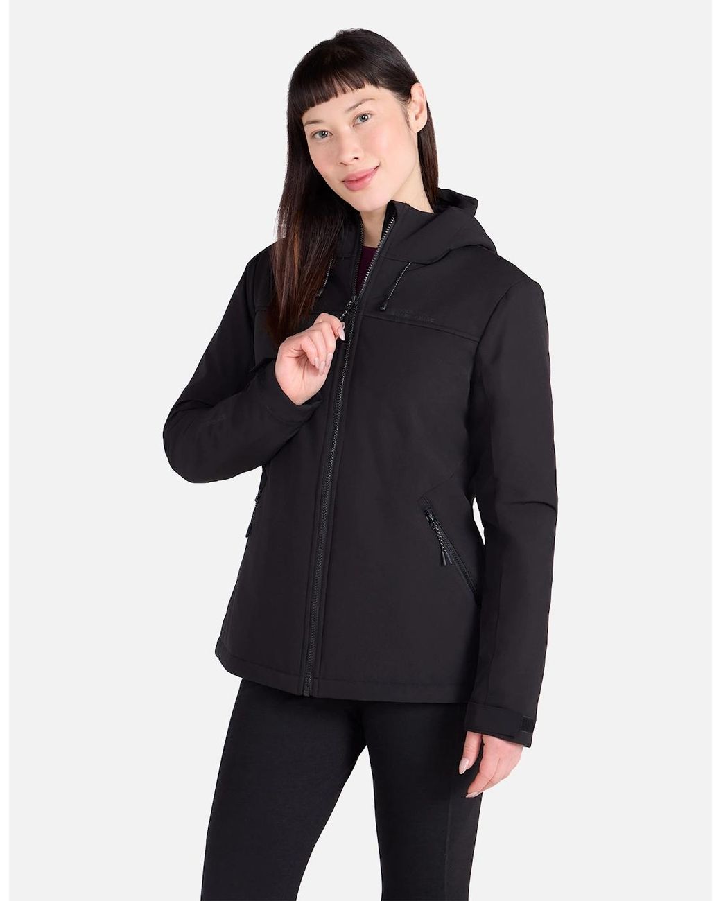 Mountain Warehouse Black Ladies Fern Softshell Faux Fur Lined Jacket