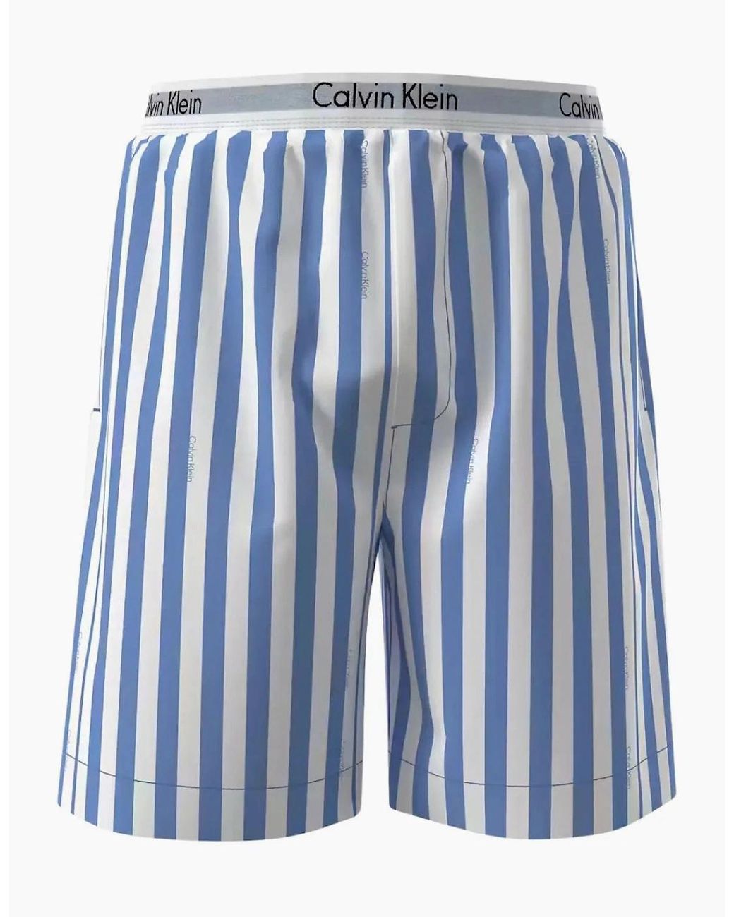 Calvin Klein White T-Shirt & Poplin Stripe Shorts Pyjama Set for men