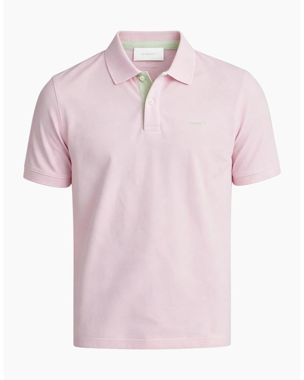 Gant Pink Polo Shirt Contrast Short Sleeve Summer Polo Cotton for men