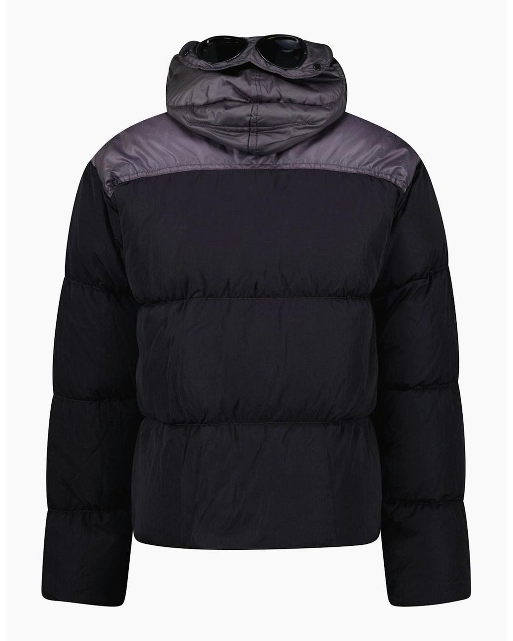 C P Company Black Eco Chrome R Mixed Goggle Down Jacket Nightshade for men