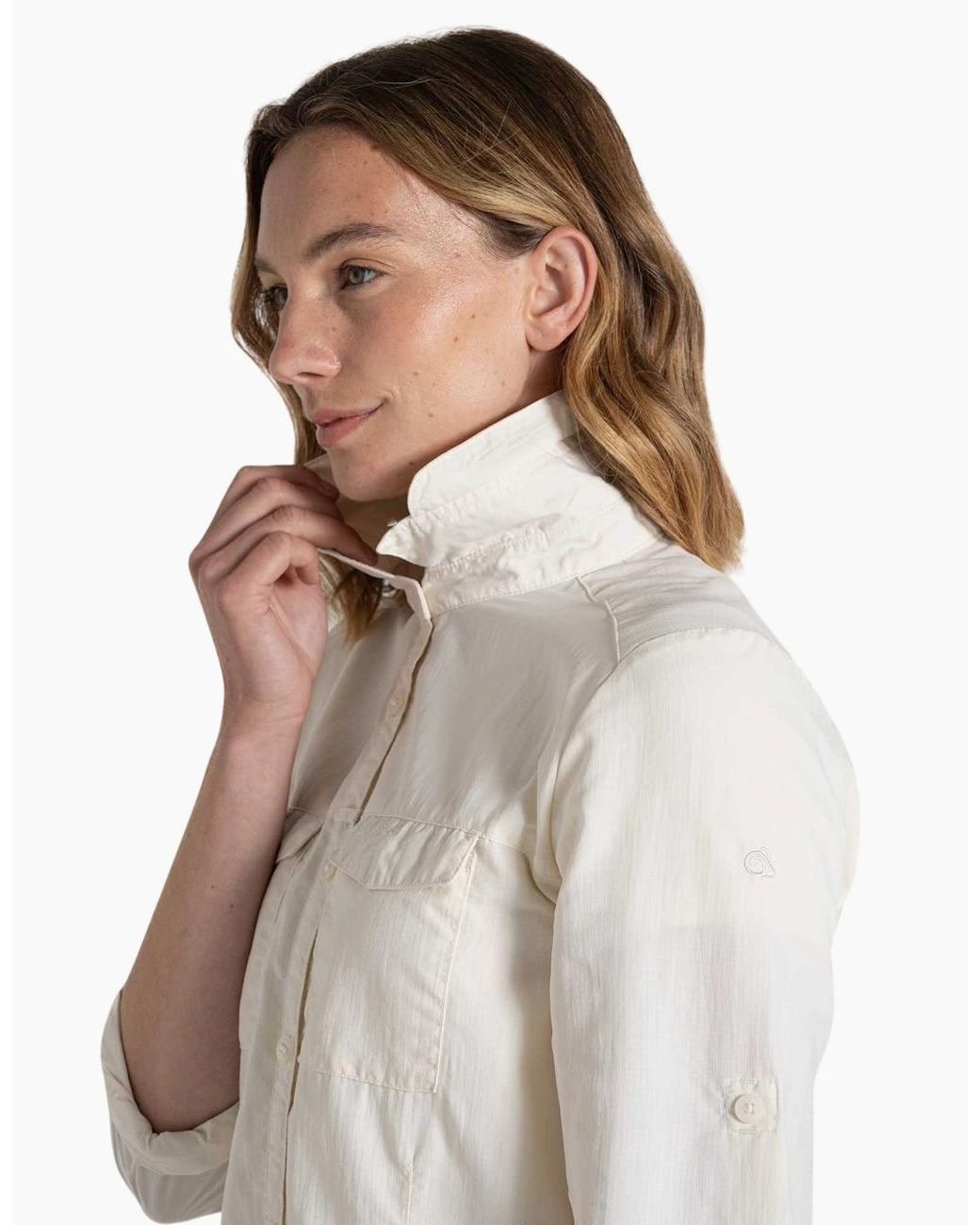 Craghoppers White Ladies Adventure Iii Nosilife Long-Sleeved Shirt