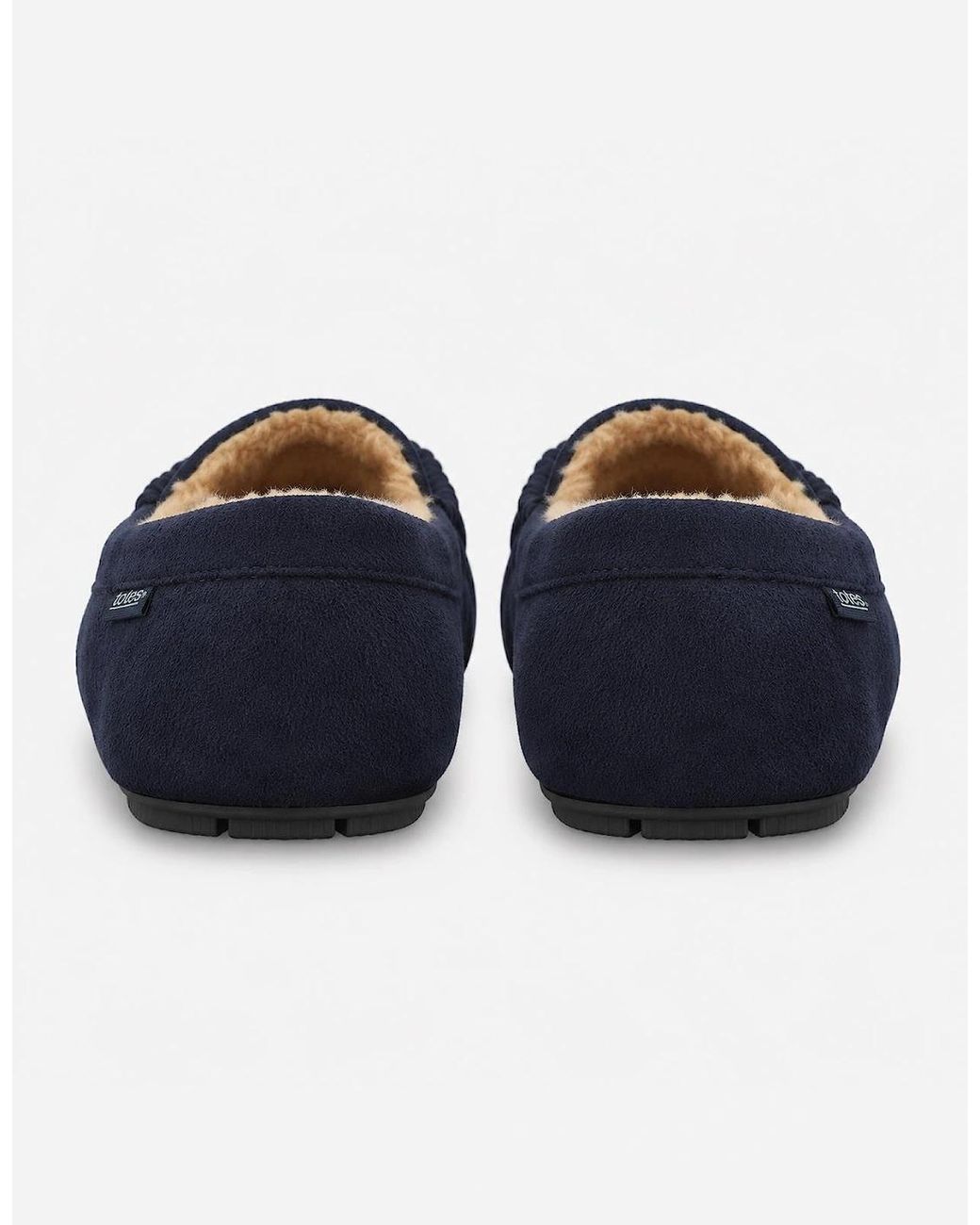 Totes Blue Toasties Suedette Moccasin Slipper Moccasins for men