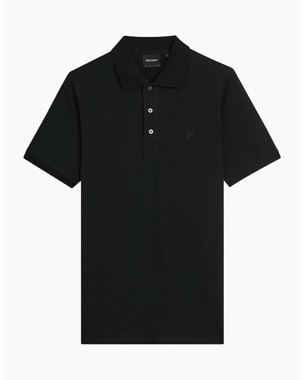 Lyle & Scott Black Lyle & Scott Tonal Superfine Polo Shirt for men