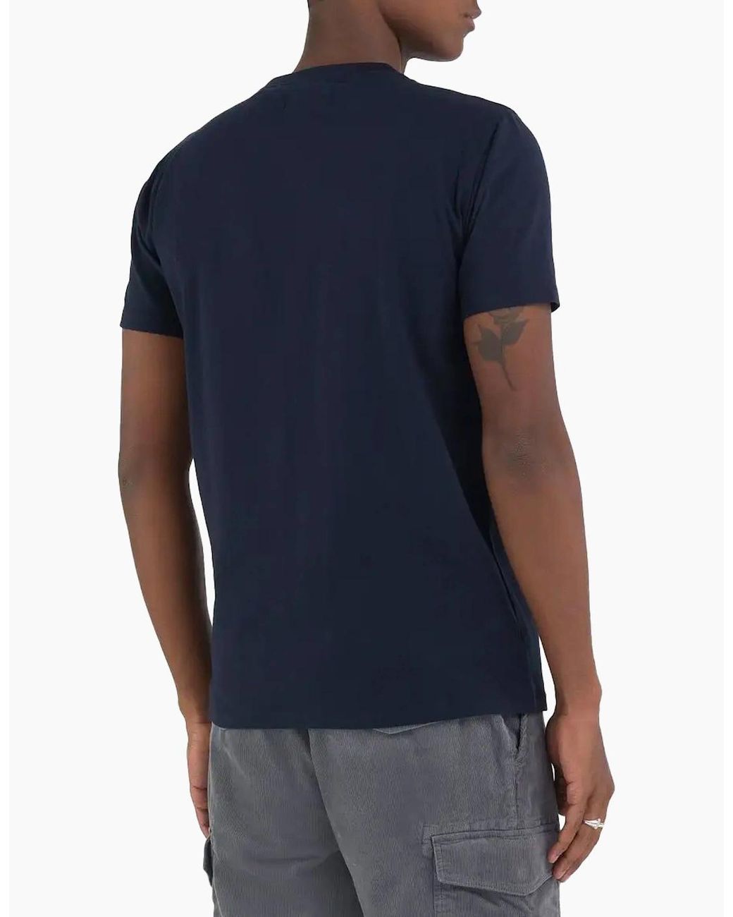 Replay Blue Superior Cotton Plain T Shirt for men