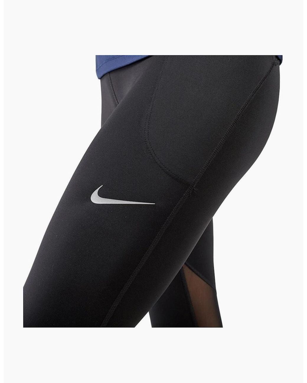 Nike Black Fast Crop Running 7/8 Mid Length Leggings