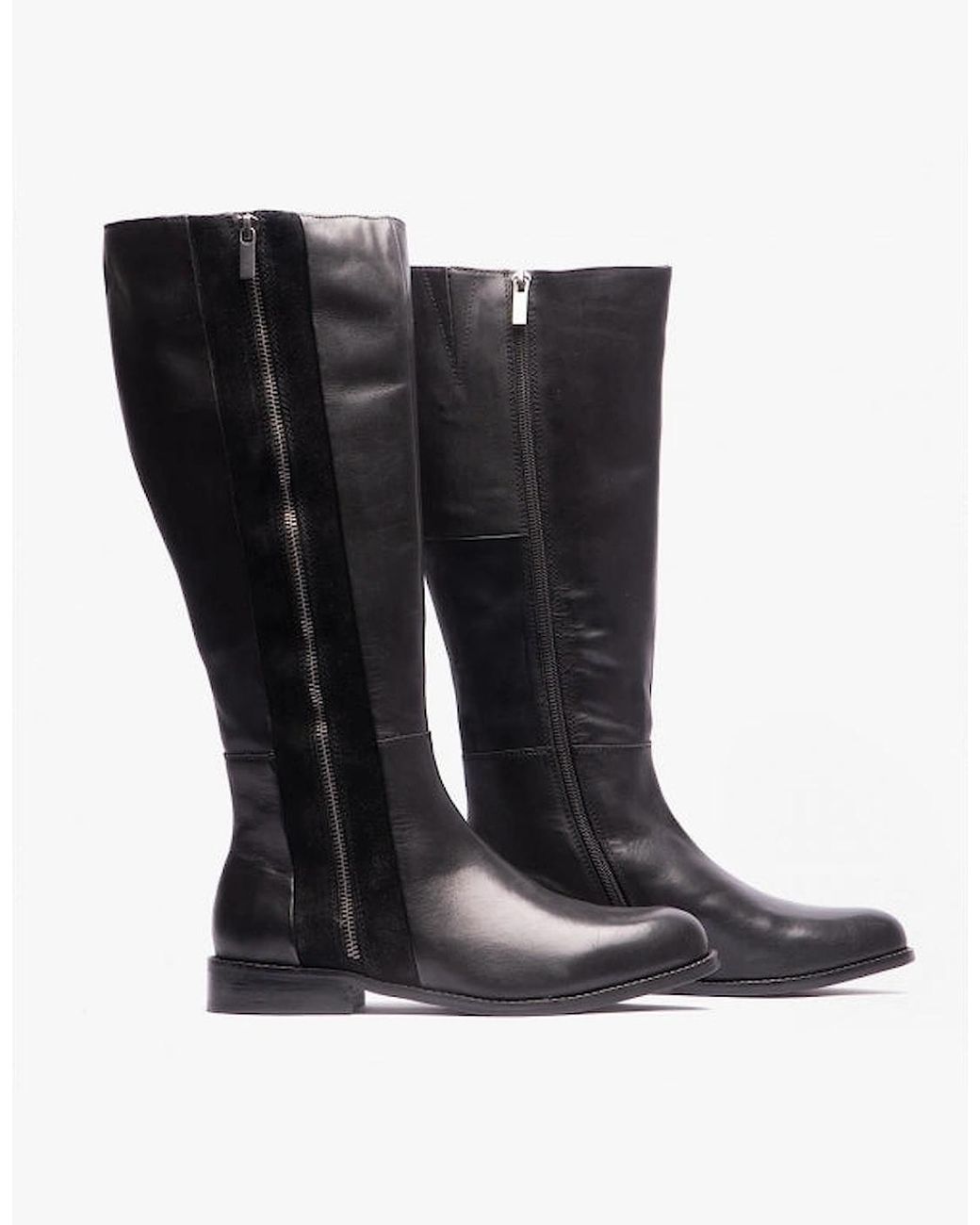 Hush Puppies Black Faith Leather Tall Boots