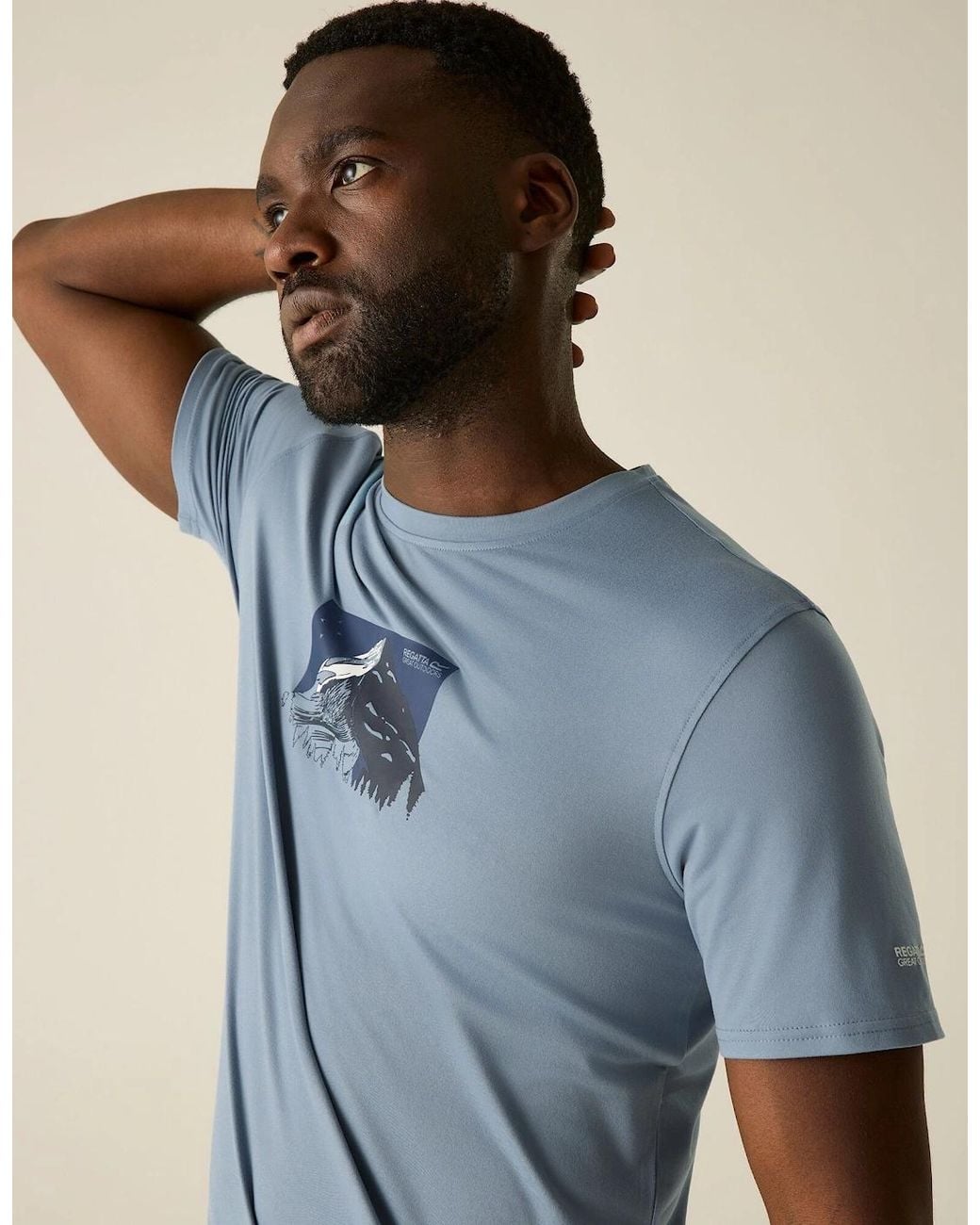 Regatta Blue Fingal Mountain Range T-Shirt for men