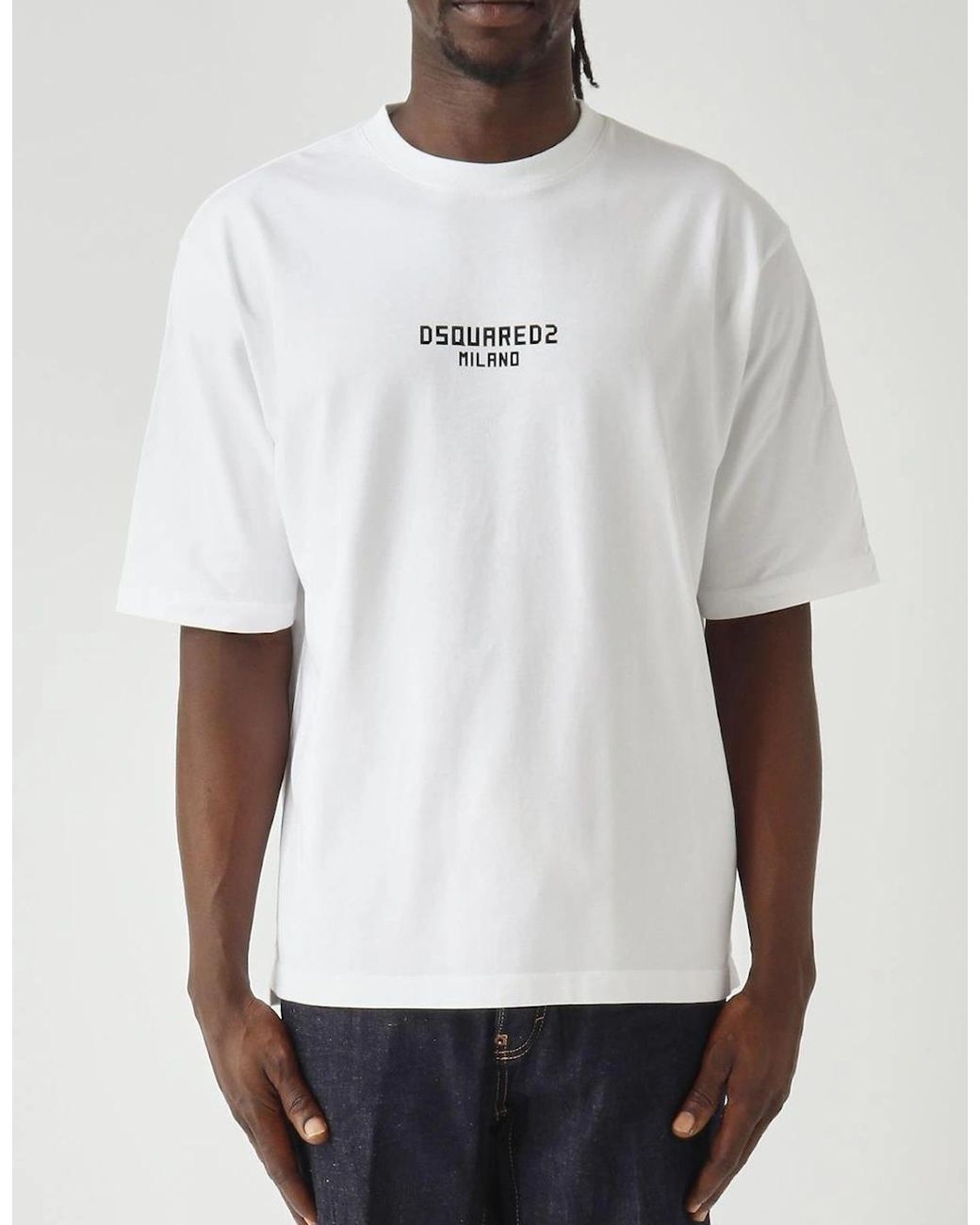 DSquared² Gray Small Milano Logo Loose Fit T-Shirt for men